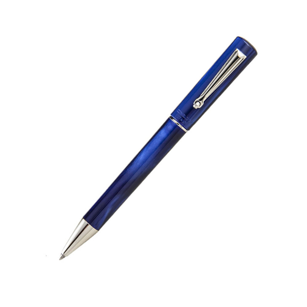 Delta Unica Blue Resin with Rhodium-Plated Trim Ballpoint Pen