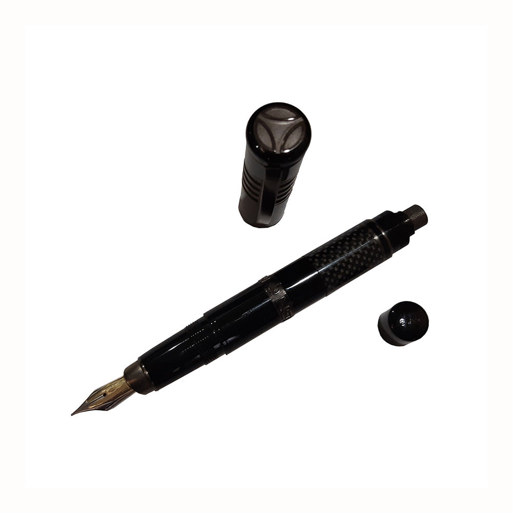 Delta Momo 30th Anniversary Limited Edition Black with Black RH Trim Fountain Pen - 18Kt Gold Fusion Medium Nib