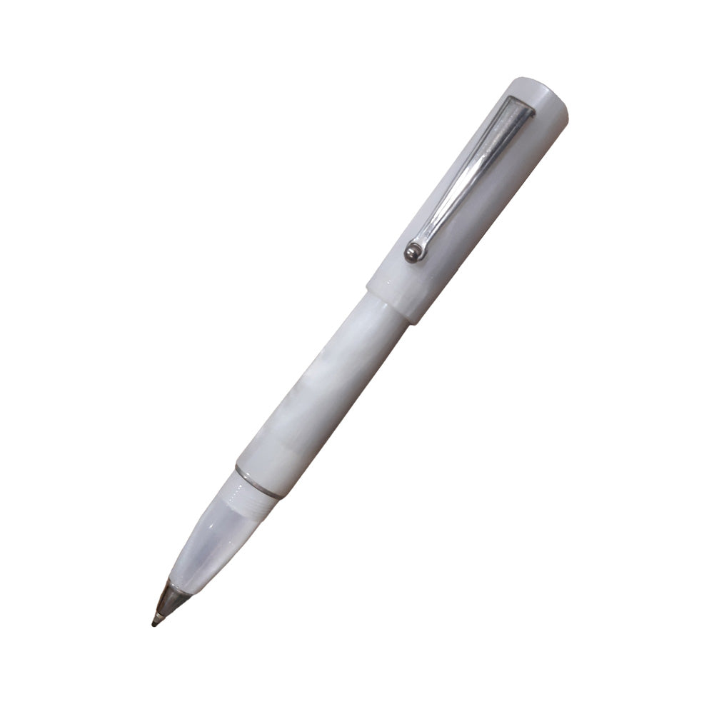 Delta Unica White Resin with Chrome Trim Rollerball Pen