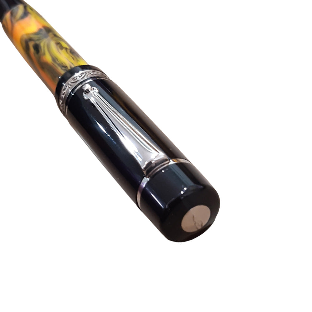 Delta Galleria Doue Multicolour Resin Black Cap Rhodium Trim Fountain Pen – 18Kt Gold Nib