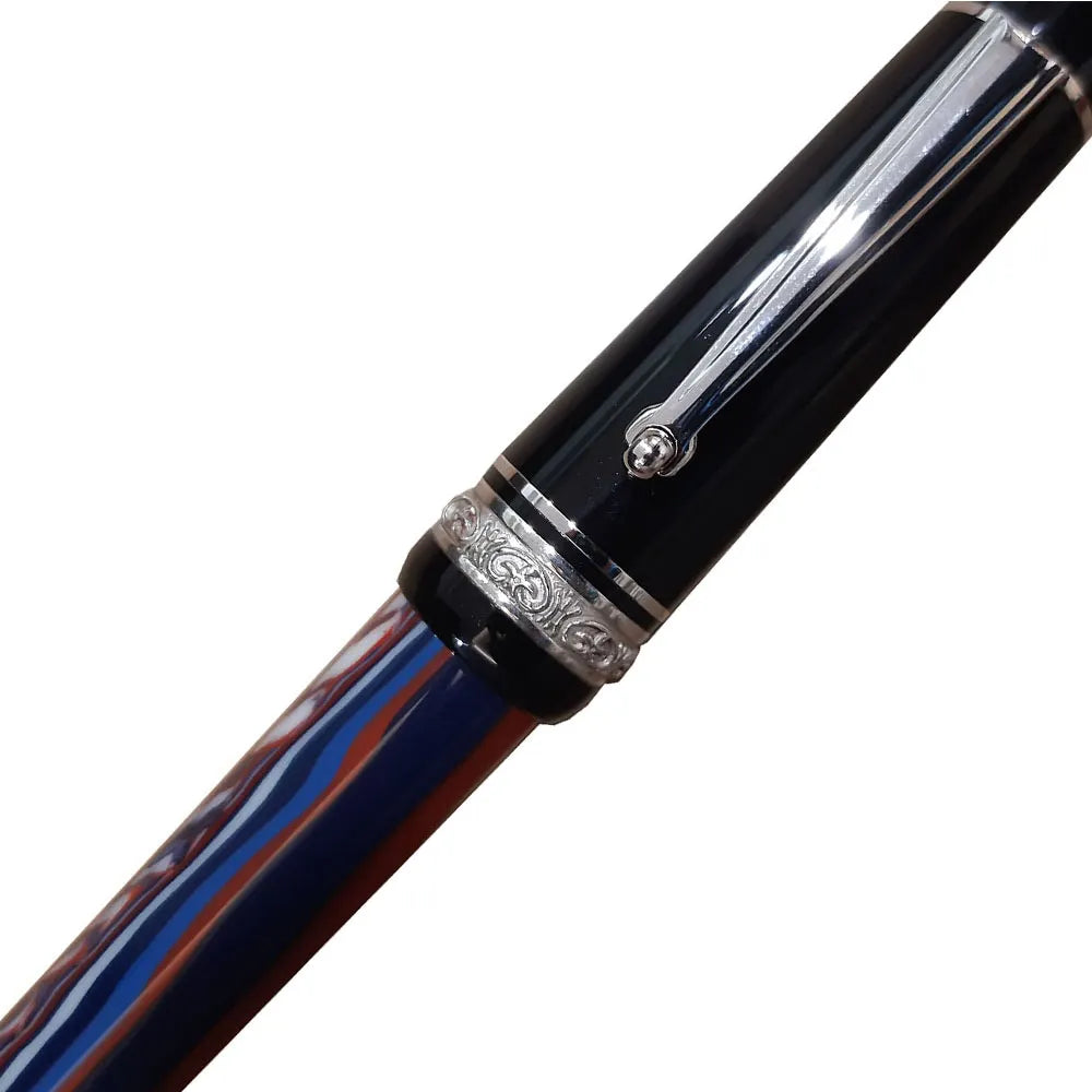 Delta Galleria Bluemoon Doue Multicolor with Black Cap Rhodium Ballpoint Pen