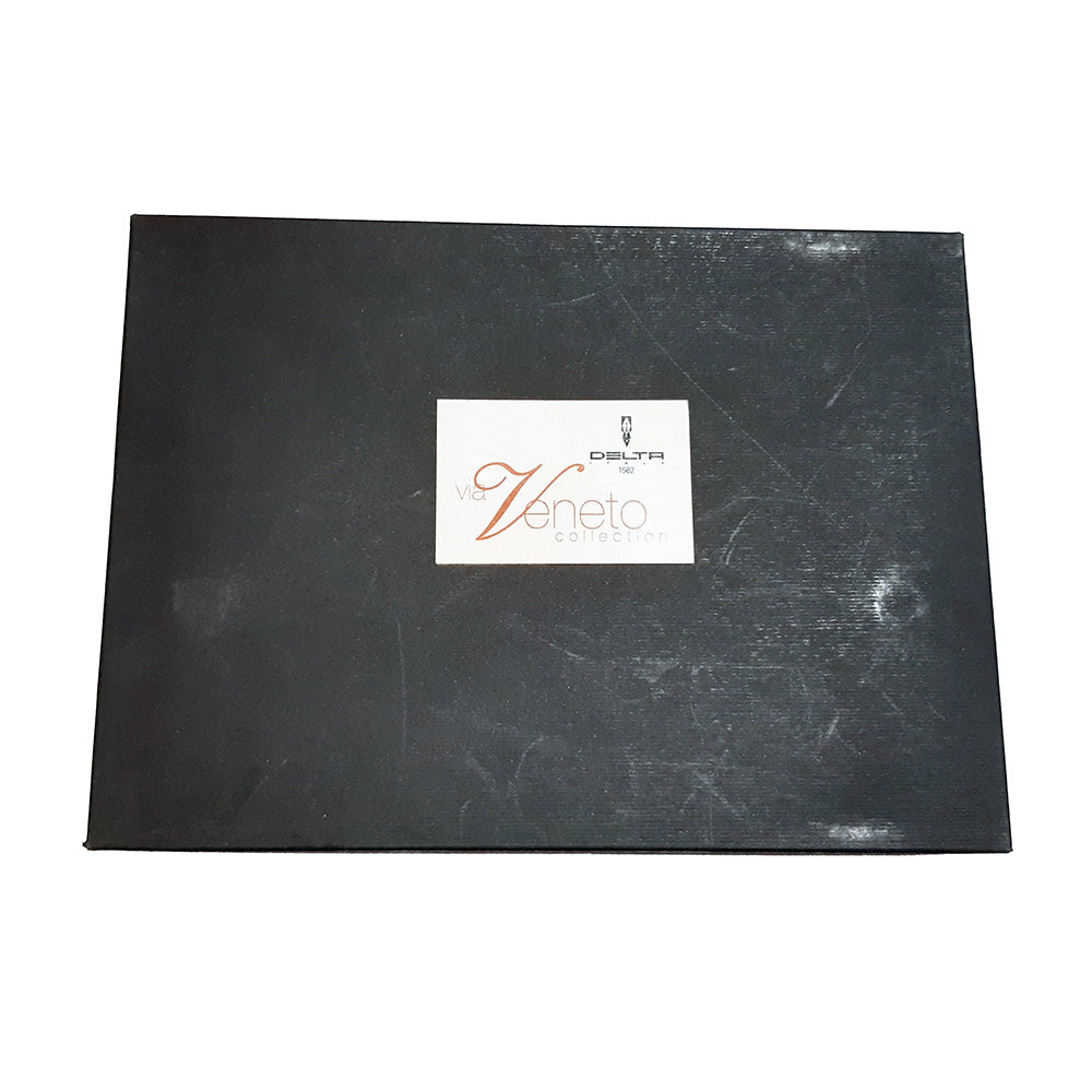 Delta Via Veneto Black-White Resin Ballpoint Pen