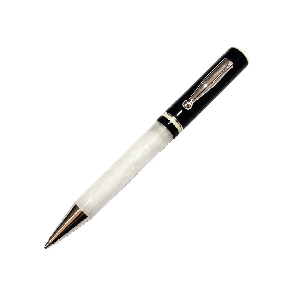 Delta Via Veneto Black-White Resin Ballpoint Pen
