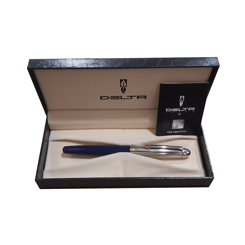Delta Graffiti Doue Metal-Blue Resin with Sterling Silver Trim Rollerball Pen