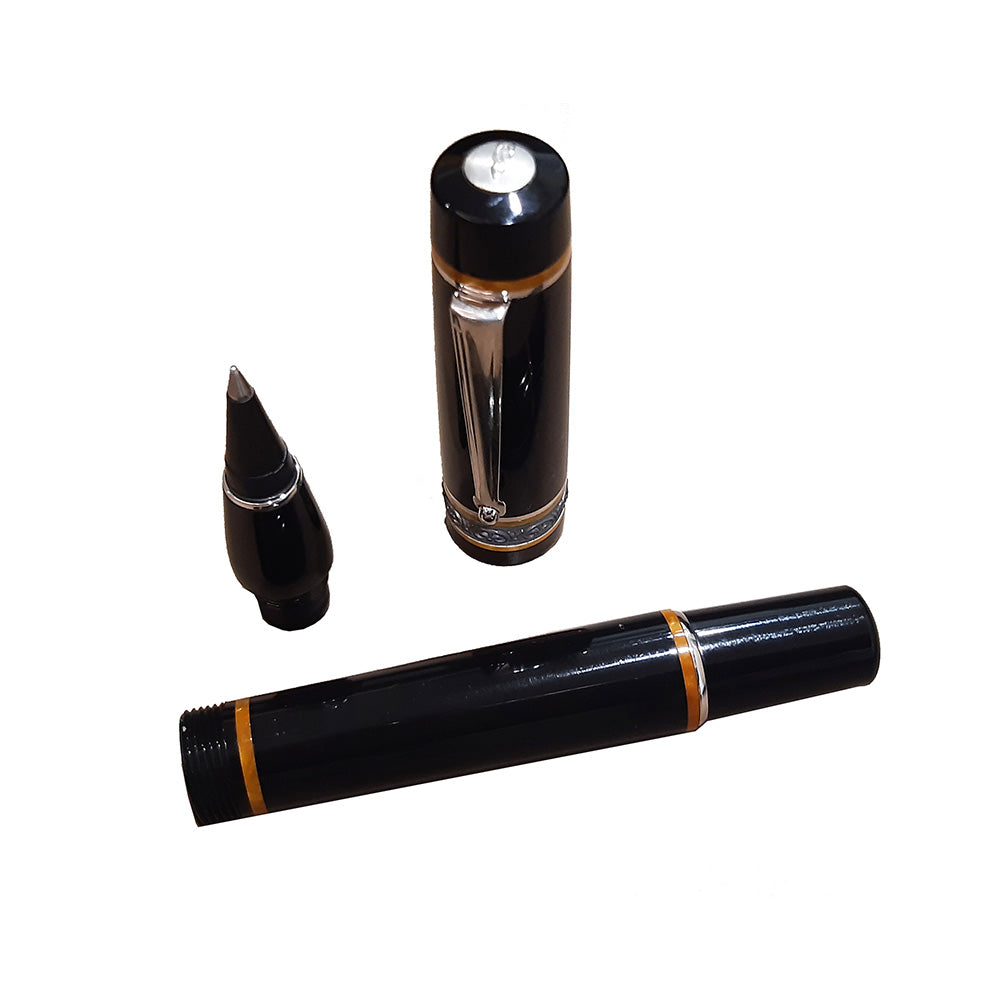 Delta Dolcevita Soriee Media Black Resin with Sterling Silver Trim Non-stop Rollerball Pen