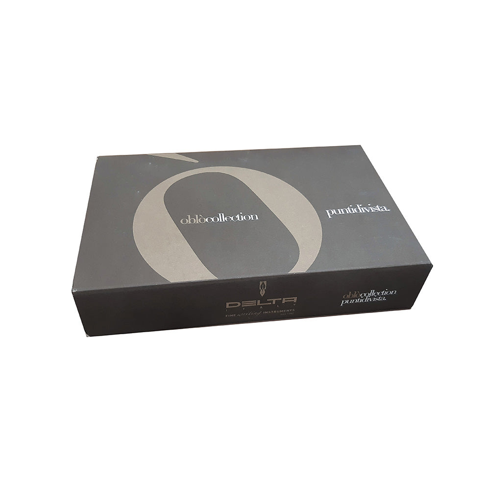 Delta Oblo Red Resin with Black Rhodium Trim Fountain Pen – Medium Nib