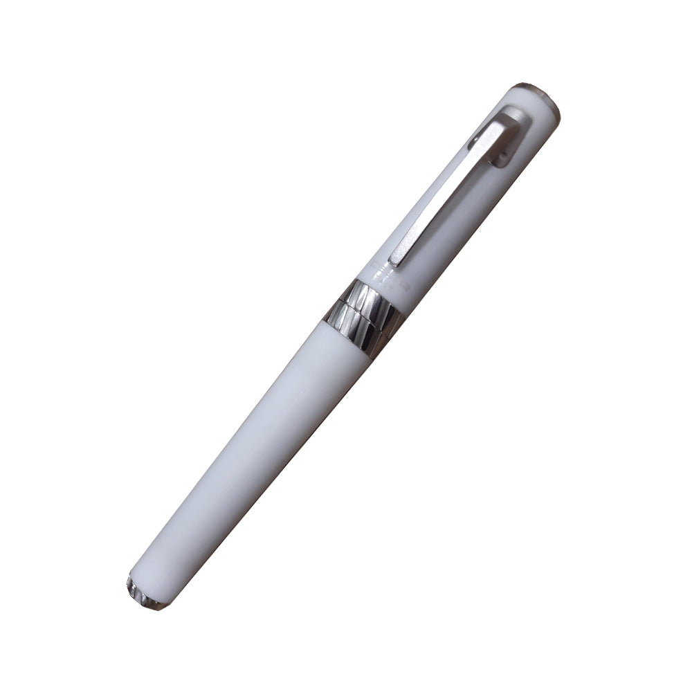 Delta Tork Momo Design White Resin with Rhodium Trim Fountain Pen – Fine Nib