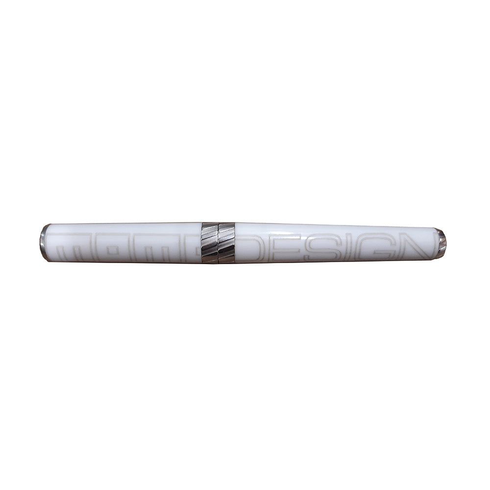 Delta Tork Momo Design White Resin with Rhodium Trim Fountain Pen – Fine Nib