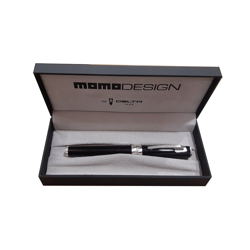 Delta Tork Momo Design Black Resin with Rhodium Trim Rollerball Pen