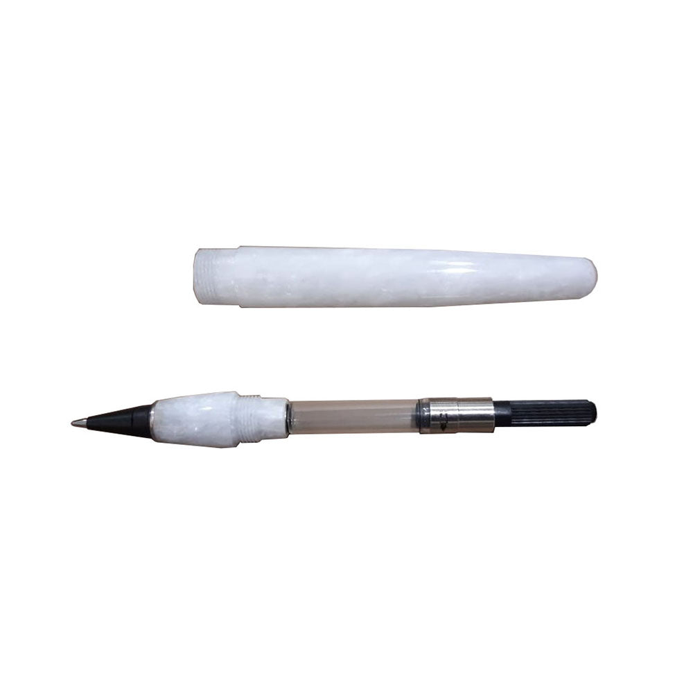 Delta Fusion 82 White Resin with Rhodium Trim Non-Stop Rollerball Pen