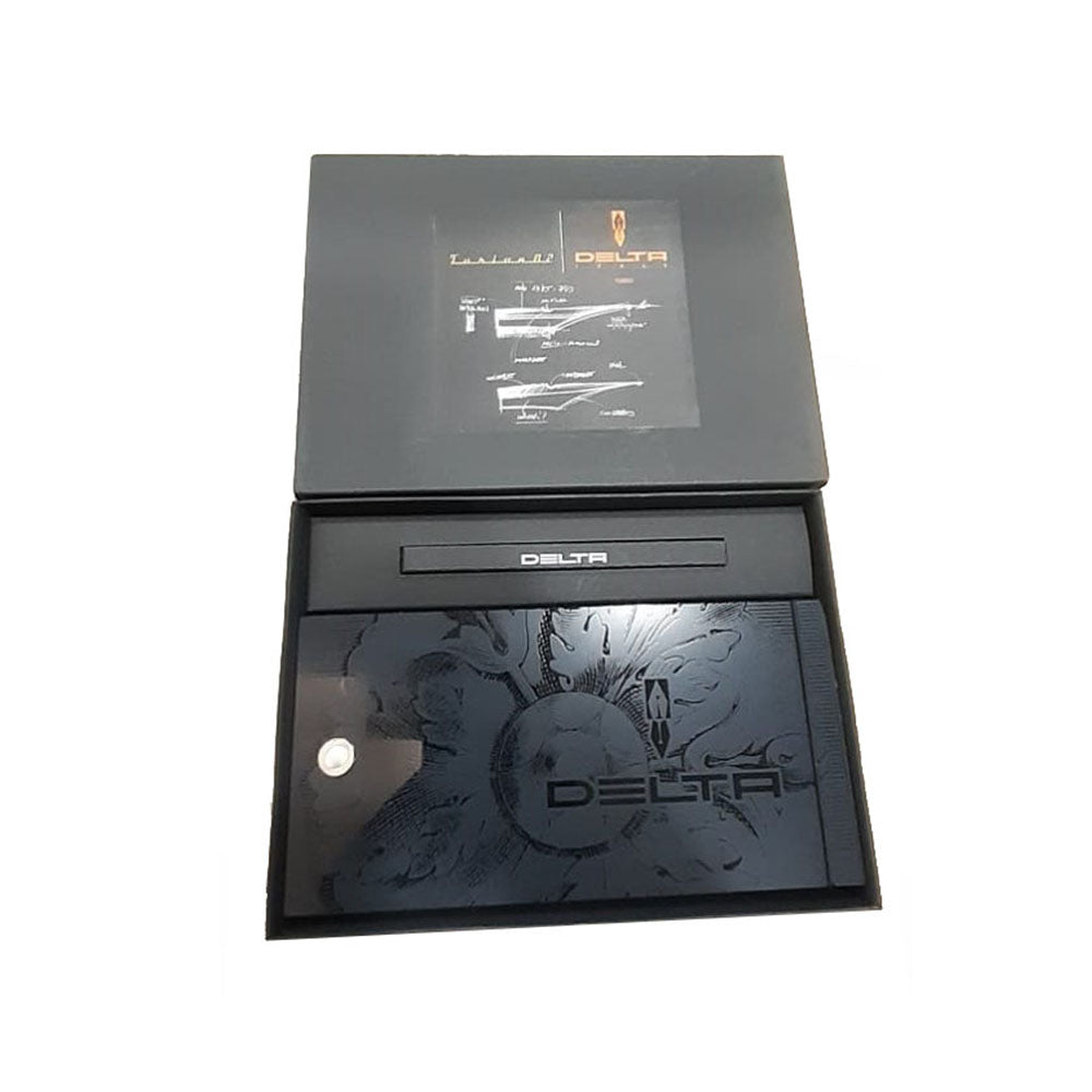 Delta Fusion 82 White Resin with Rhodium Trim Non-Stop Rollerball Pen