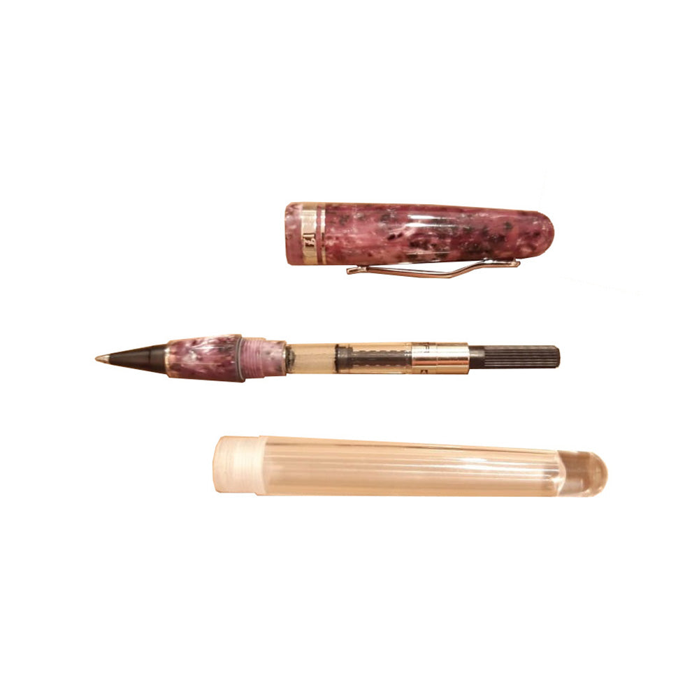 Delta Fusion 82 Transparent Body & Dark Pink Cap Non-stop Roller Pen