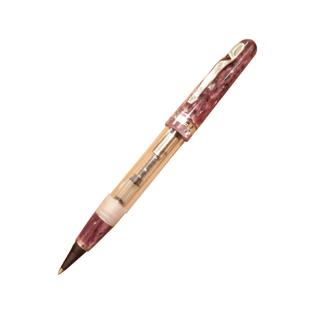 Delta Fusion 82 Transparent Body & Dark Pink Cap Non-stop Roller Pen