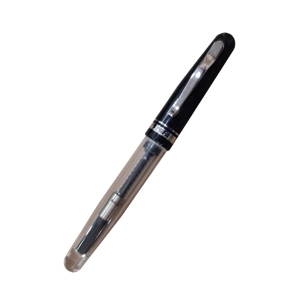 Delta Fusion 82 Gift Demonstrator Marbled Grey Resin Fountain Pen - 18Kt Fusion Medium Nib