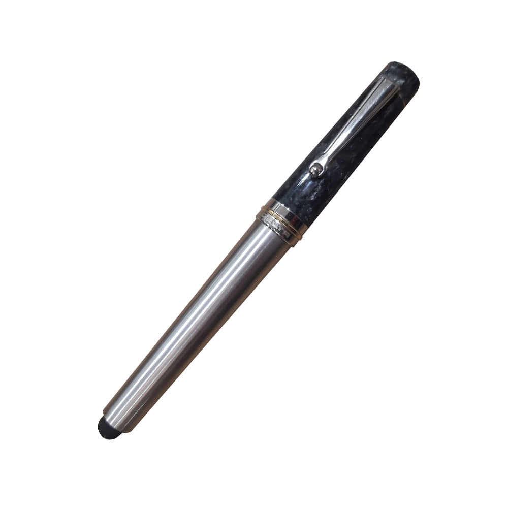 Delta Vin-Touch Doue Touch Screen Black Lava Stone Resin with Rhodium Trim Rollerball Pen