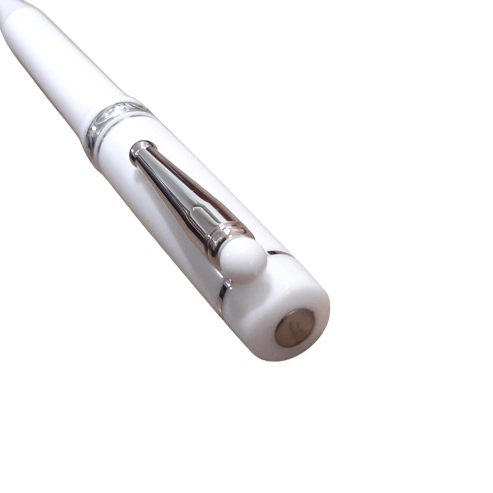 Delta We Emotion White Resin with Metal Ring & Clip Ballpoint Pen