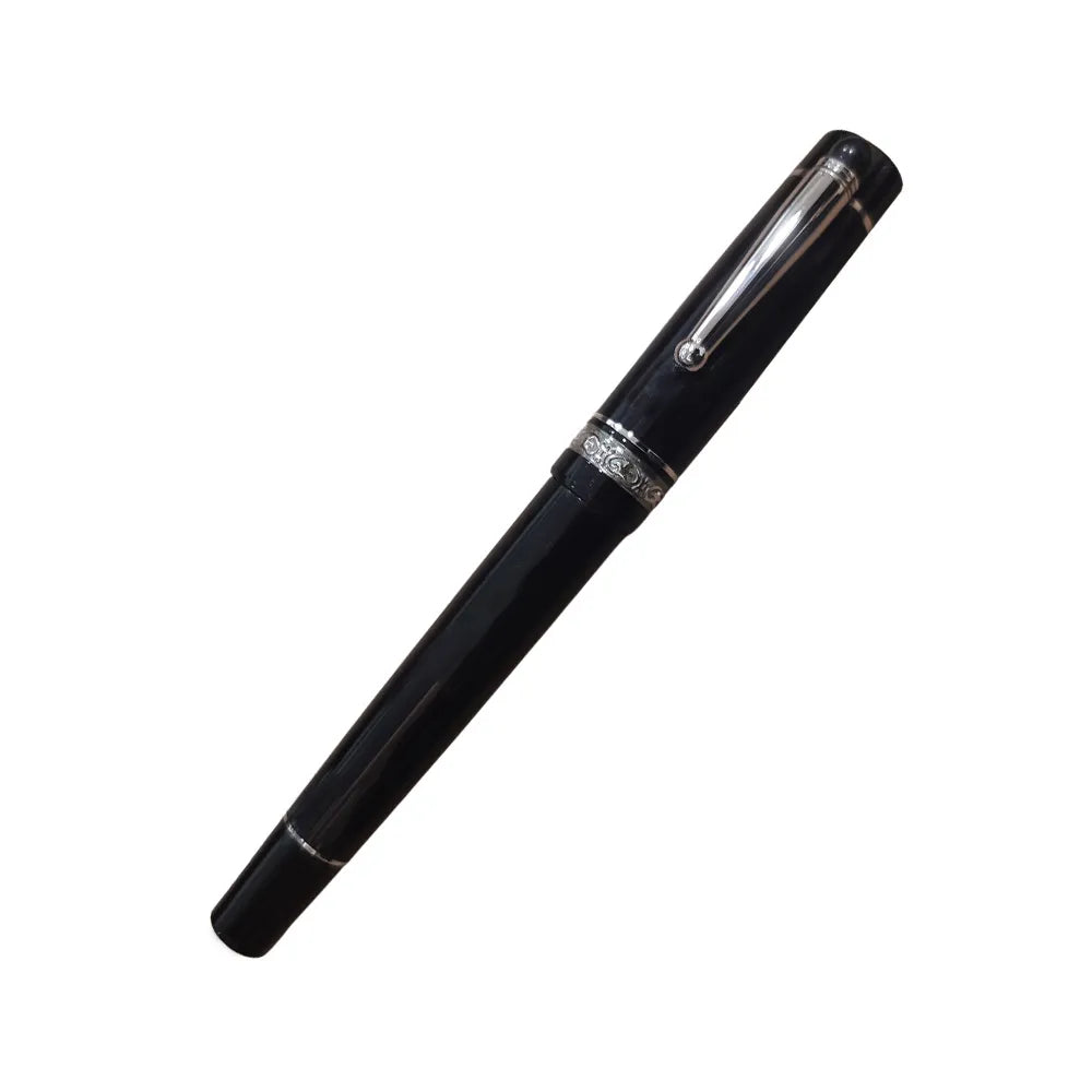 Delta We Emotion Black Resin with Rhodium Trims Fountain Pen – Broad Nib