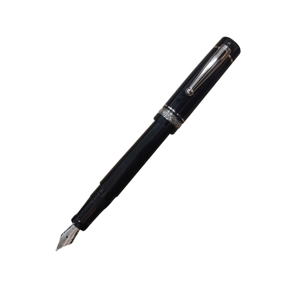 Delta We Emotion Black Resin with Metal Trim & Clip Fountain Pen – Medium Nib