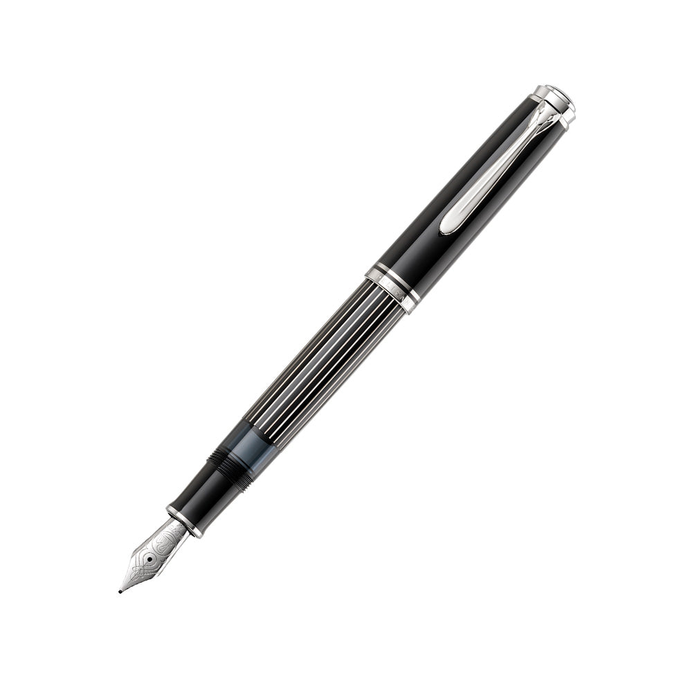 Pelikan Souverän M815 Metal Striped Special Edition Fountain Pen – 18Kt Gold Medium Nib