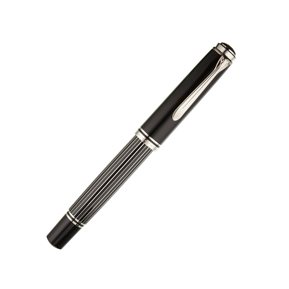 Pelikan Souverän M815 Metal Striped Special Edition Fountain Pen – 18Kt Gold Broad Nib