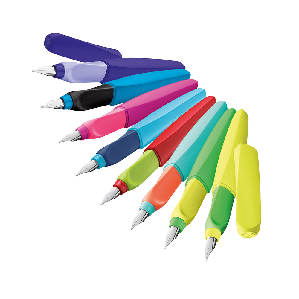 Twist® Fountain Pen “Ultra Violet” Twist® fountain pen lies comfortably in the hand, thanks to their ergonomic shape. Available in many different colour combinations and with a smooth running stainless – steel nib. Trendy fountain pen in a twisted design In many great color combinations Lie perfectly in the hand due to the ergonomic design Universally suitable for left-and right-handers Fountain pen with a smooth-running, stainless-steel nib Stainless steel nib size M