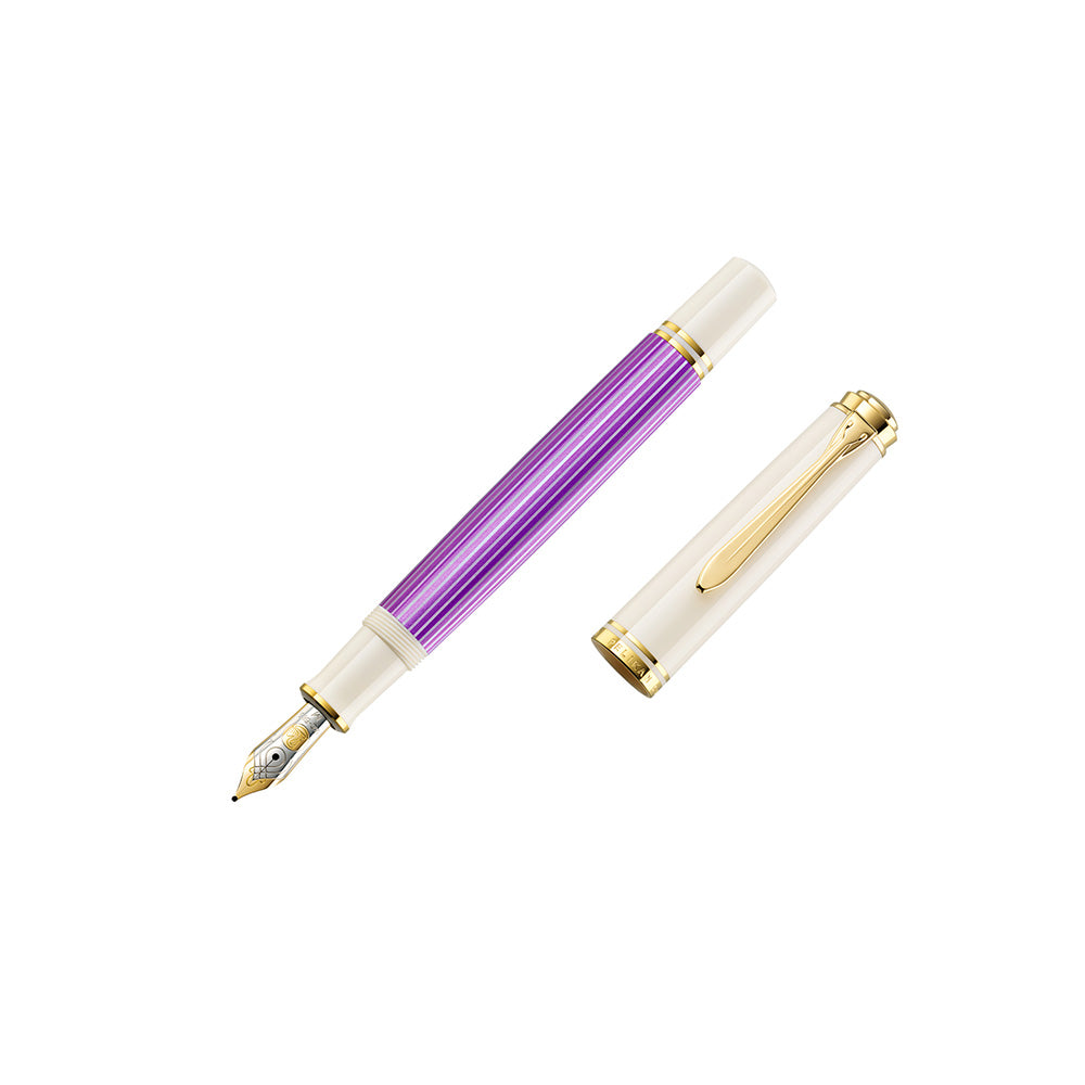 Pelikan Souveran M600 Violet-White Special Edition Fountain Pen - 14Kt Gold Broad Nib