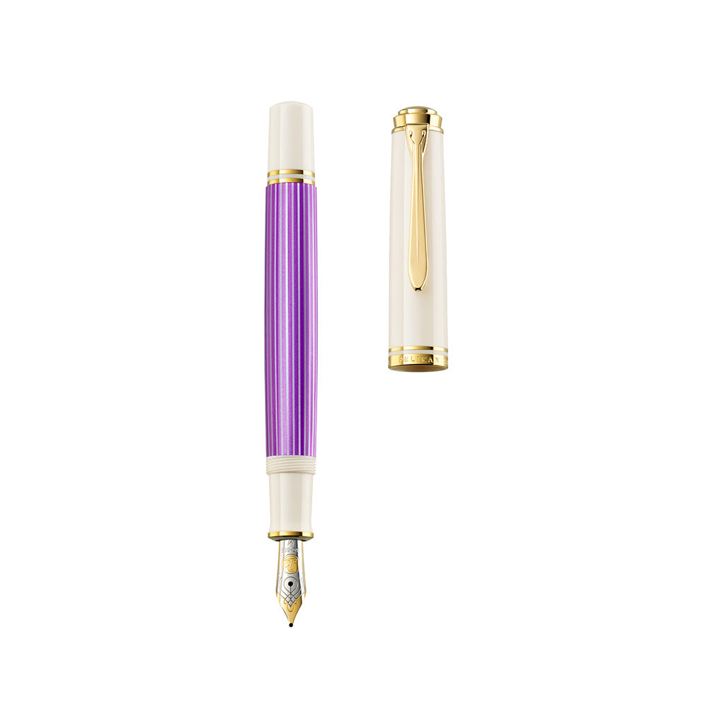 Pelikan Souveran M600 Violet-White Special Edition Fountain Pen - 14Kt Gold Broad Nib
