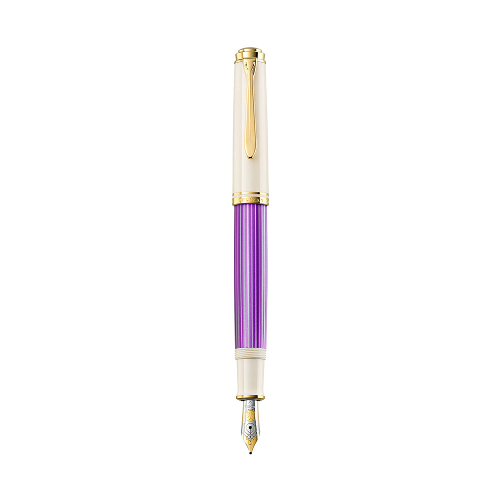 Pelikan Souveran M600 Violet-White Special Edition Fountain Pen - 14Kt Gold Broad Nib