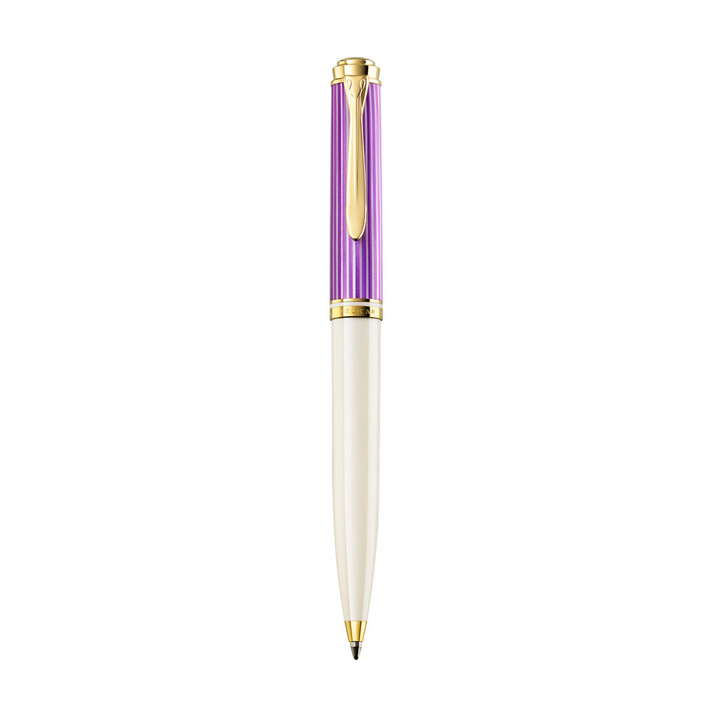 Pelikan Souveran K600 Violet-White Resin with Gold-Plated Trim Ballpoint Pen