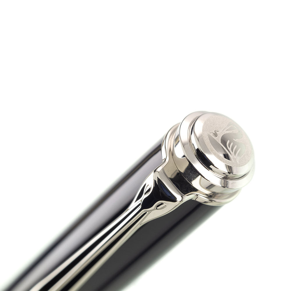 Pelikan Souvern M605 Stresemann Black-Silver Fountain Pen - 14Kt Extra Fine Nib