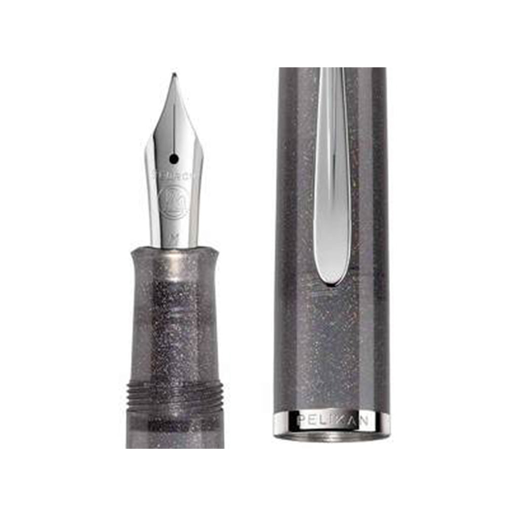 Pelikan Classic M205 Moonstone Grey with Silver Trim Special Edition 2020 Fountain Pen - Broad Nib
