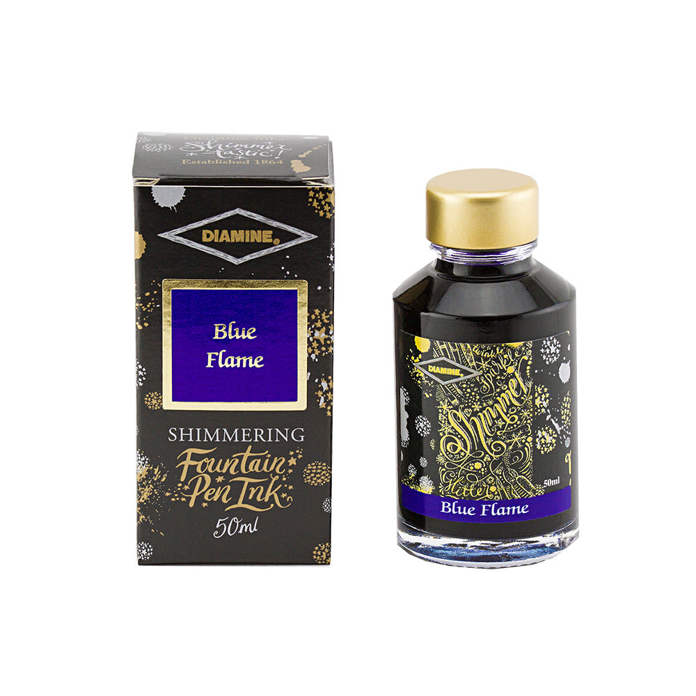 Diamine 50ml Shimmer Ink - Blue Flame