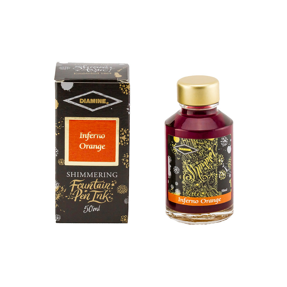 Diamine 50ml Shimmering Ink - Inferno Orange