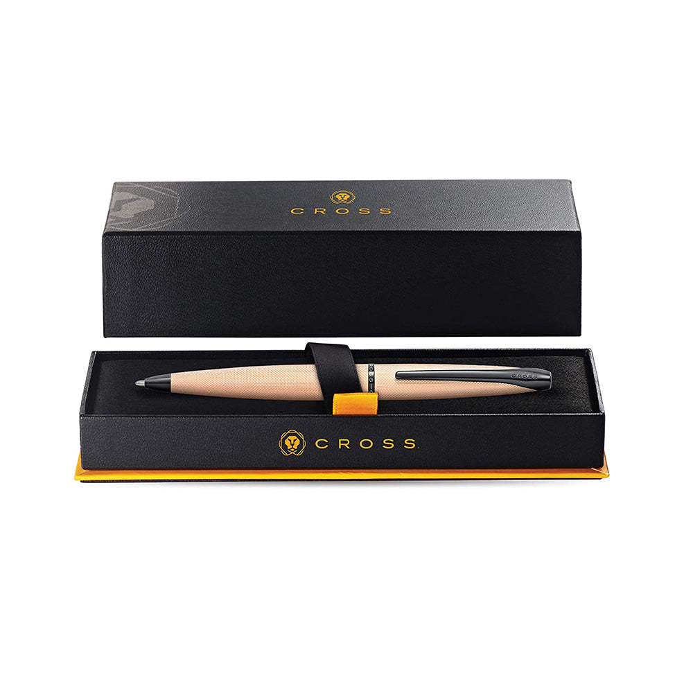 Cross ATX Brushed Rose Gold Polished Black PVD Trim Ballpoint Pen