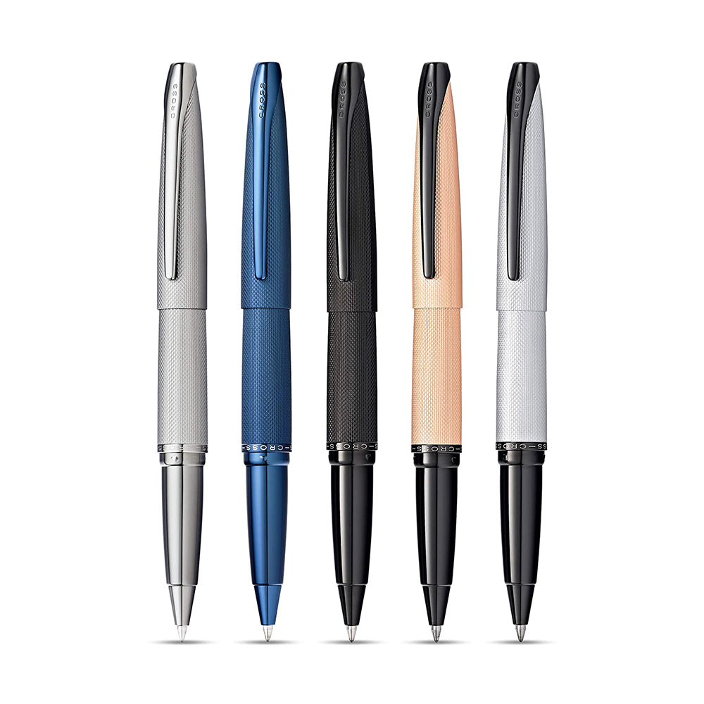 Cross ATX Sandblasted Dark Blue with Polished Dark Blue PVD Trim Rollerball Pen
