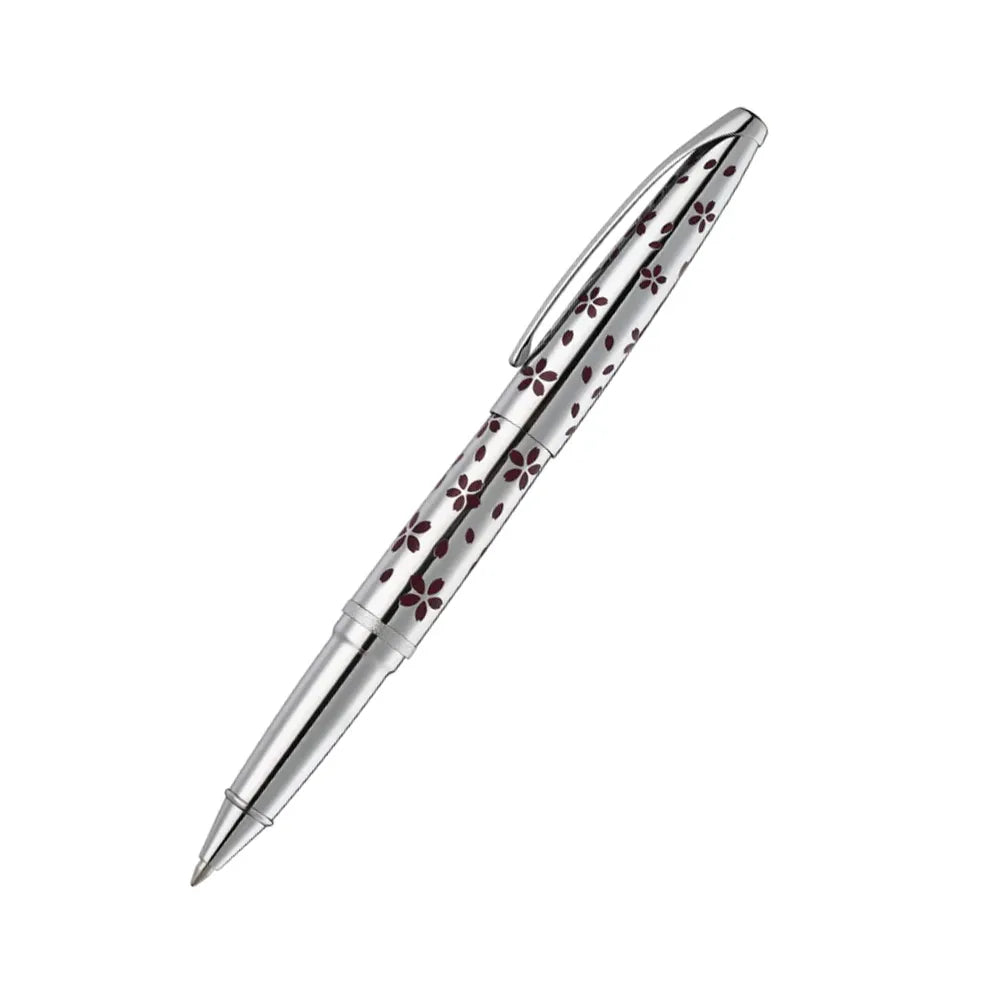 Cross ATX Cherry Blossom Polished Chrome with Polished Chrome Trim Rollerball Pen