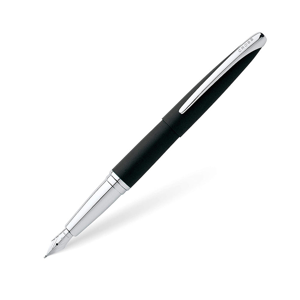 Cross ATX Basalt Black with Chrome-Plated Trim Fountain Pen - Medium Nib