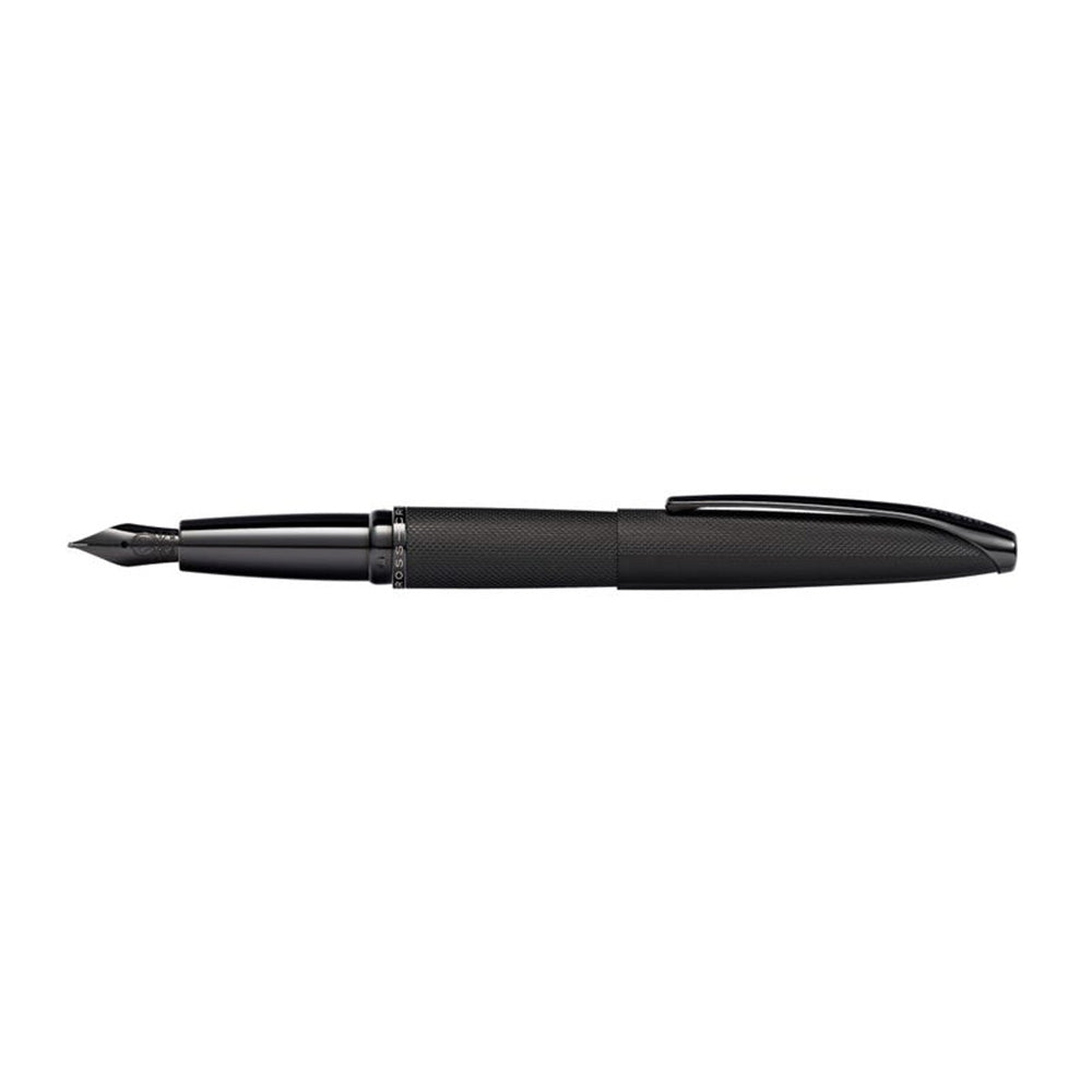 Cross ATX Brushed Black PVD with Polished Black PVD Fountain Pen - Medium Nib
