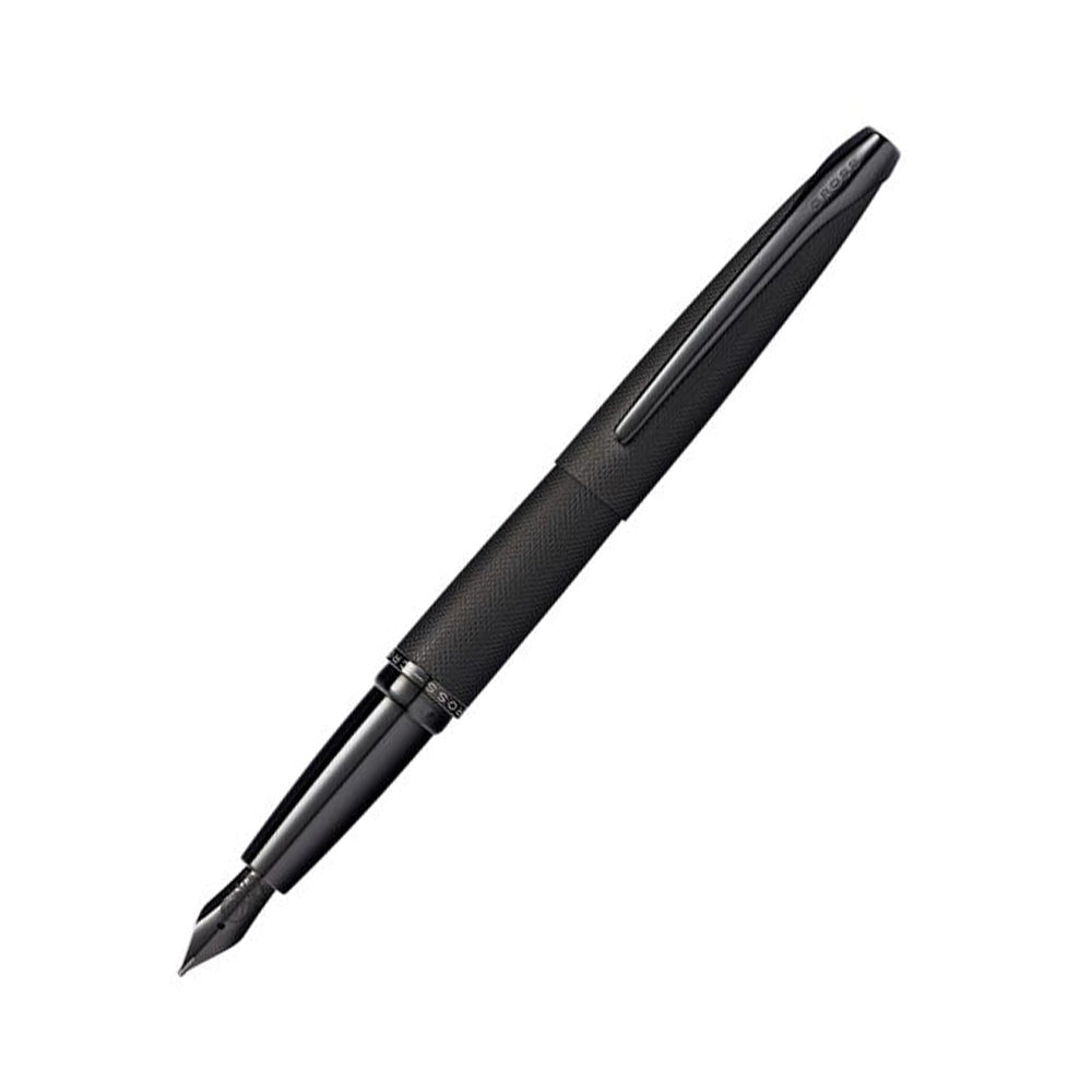 Cross ATX Brushed Black PVD with Polished Black PVD Fountain Pen - Fine Nib
