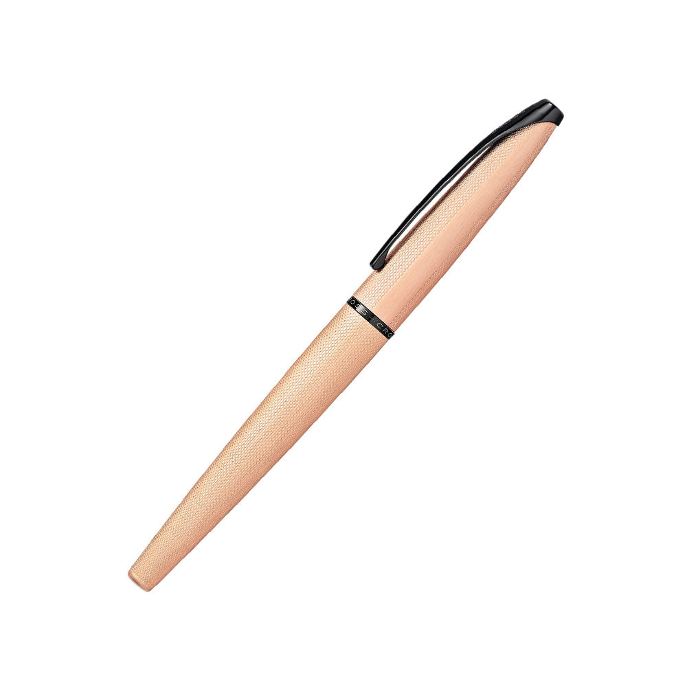 Cross ATX Brushed Rose Gold Polished Black PVD Trim Fountain Pen - Fine Nib