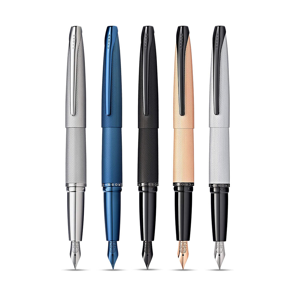 Cross ATX Brushed Rose Gold Polished Black PVD Trim Fountain Pen - Fine Nib