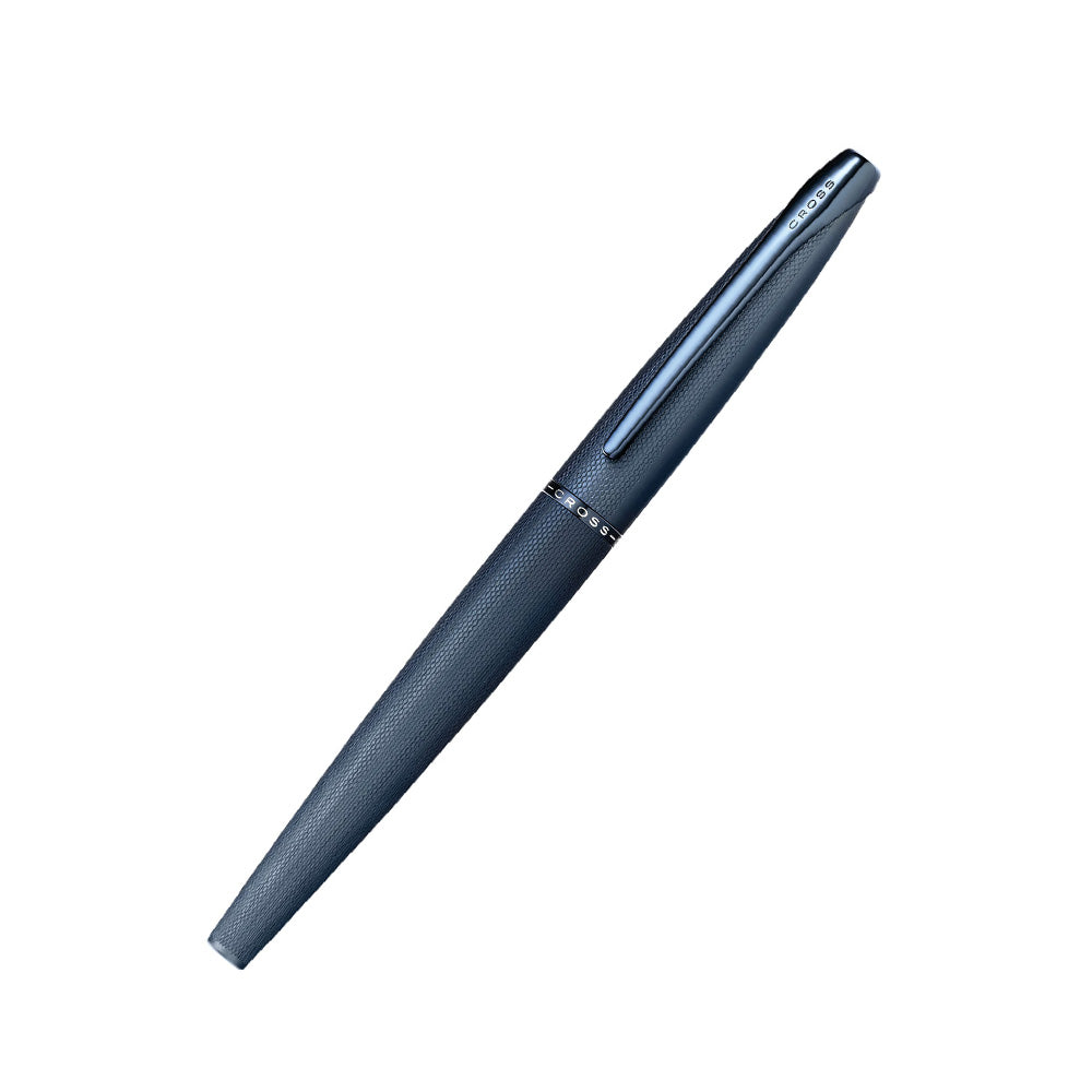 Cross ATX Sandblasted Dark Blue PVD Polished Fountain Pen - Fine Nib