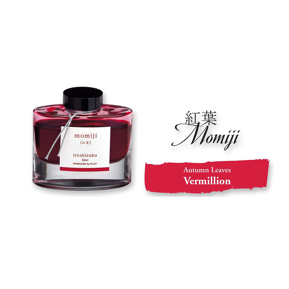 Pilot Iroshizuku 50ml Ink Bottle - Momiji, Autumn Leaves (Vermillion Red)