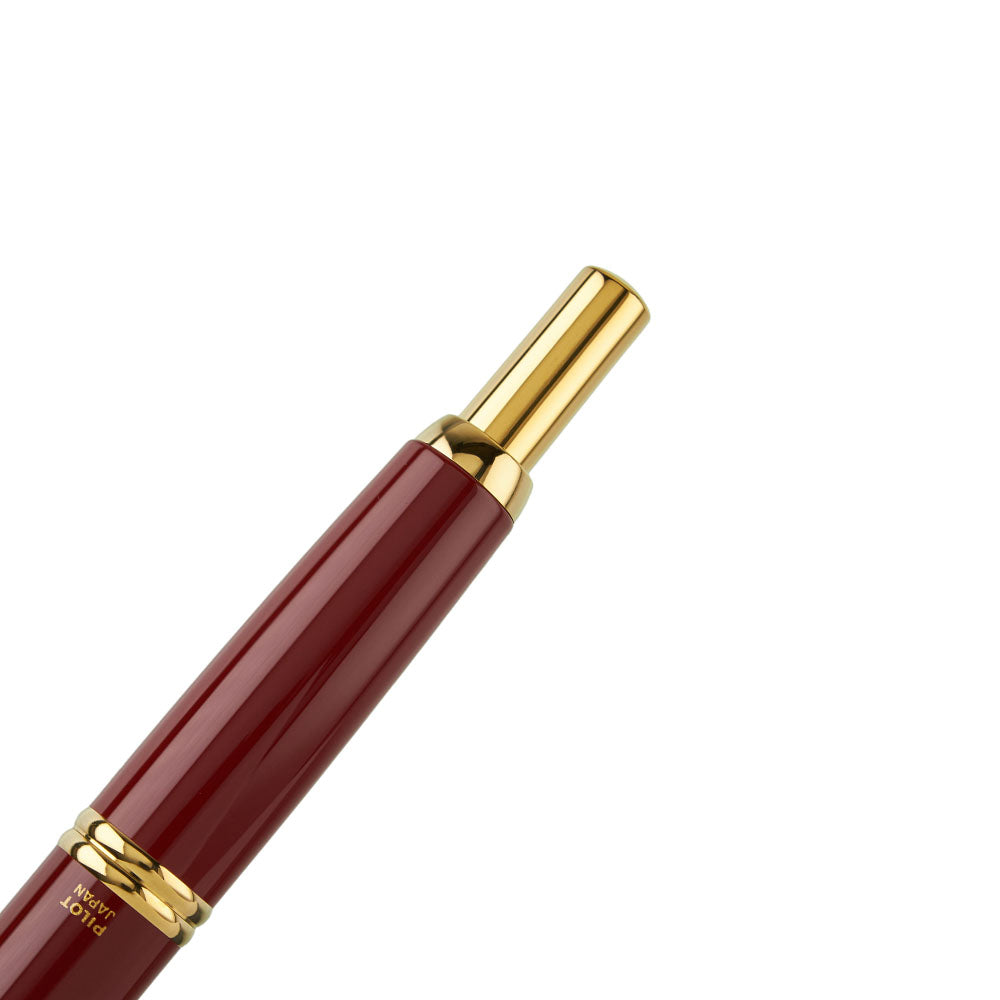 Pilot Capless Decimo Gold Accents Red Fountain Pen - 18Kt Gold Fine Nib