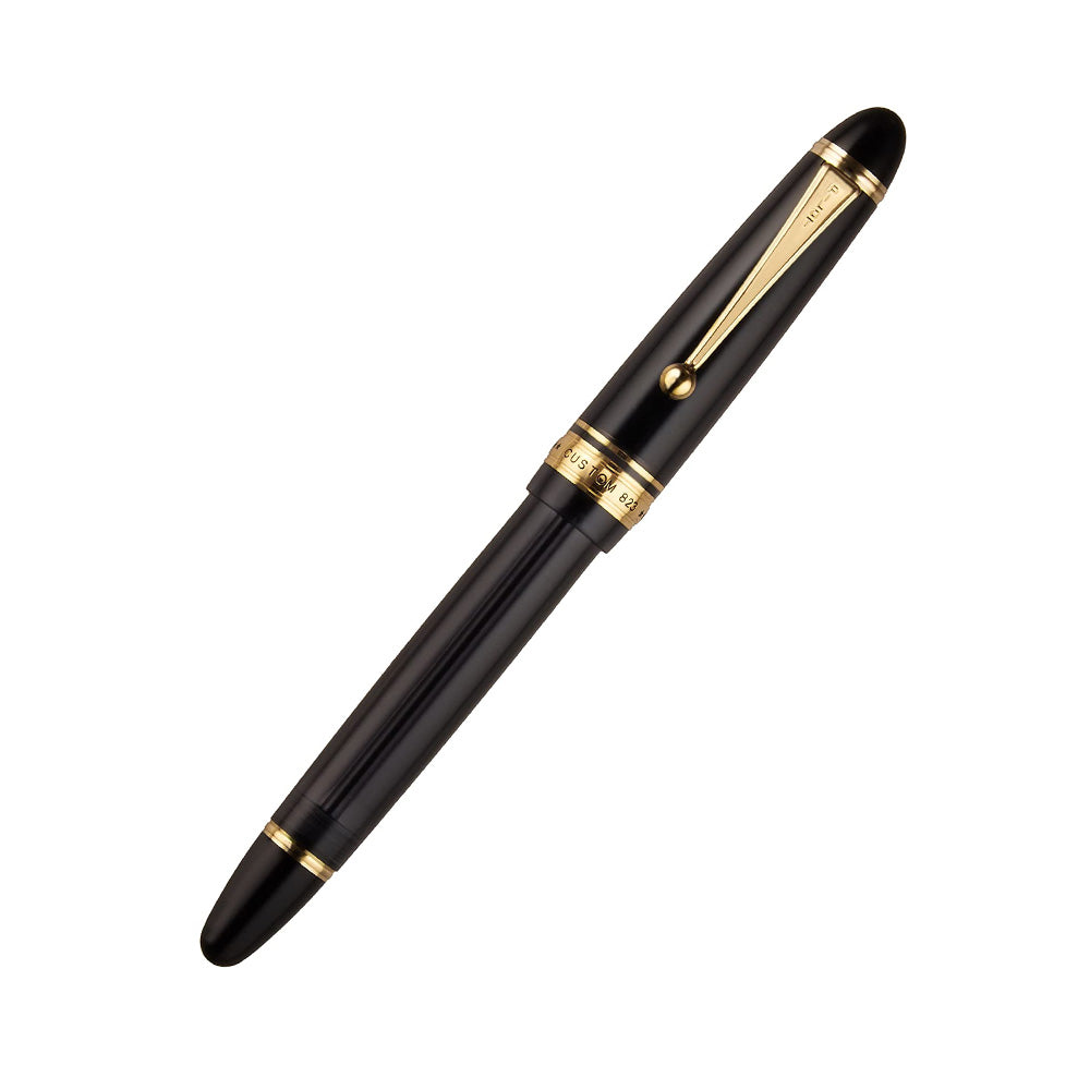 Pilot Custom 823 Transparent Black Fountain Pen with Ink  - 14Kt Gold Broad Nib