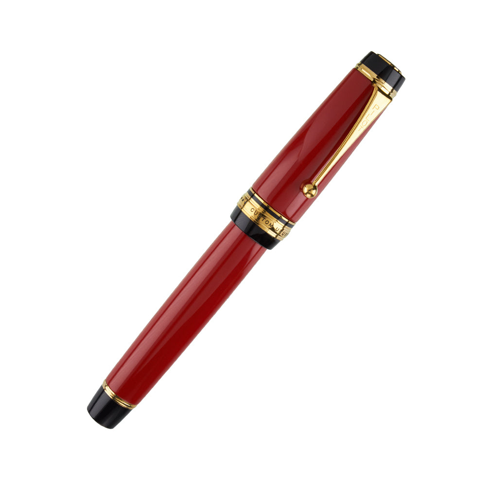 Pilot Custom Urushi Vermillion Red GT Fountain Pen - 18Kt Gold Medium Nib
