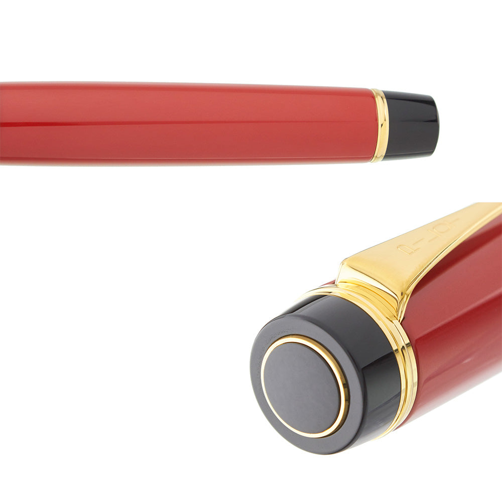 Pilot Custom Urushi Vermillion Red GT Fountain Pen - 18Kt Gold Medium Nib