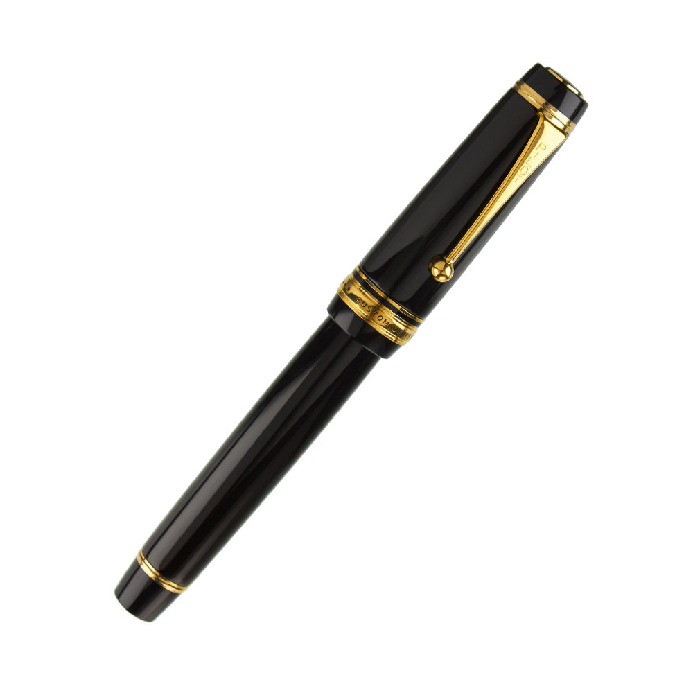 Pilot Custom Urushi Black GT Fountain Pen - 18Kt Gold Broad Nib
