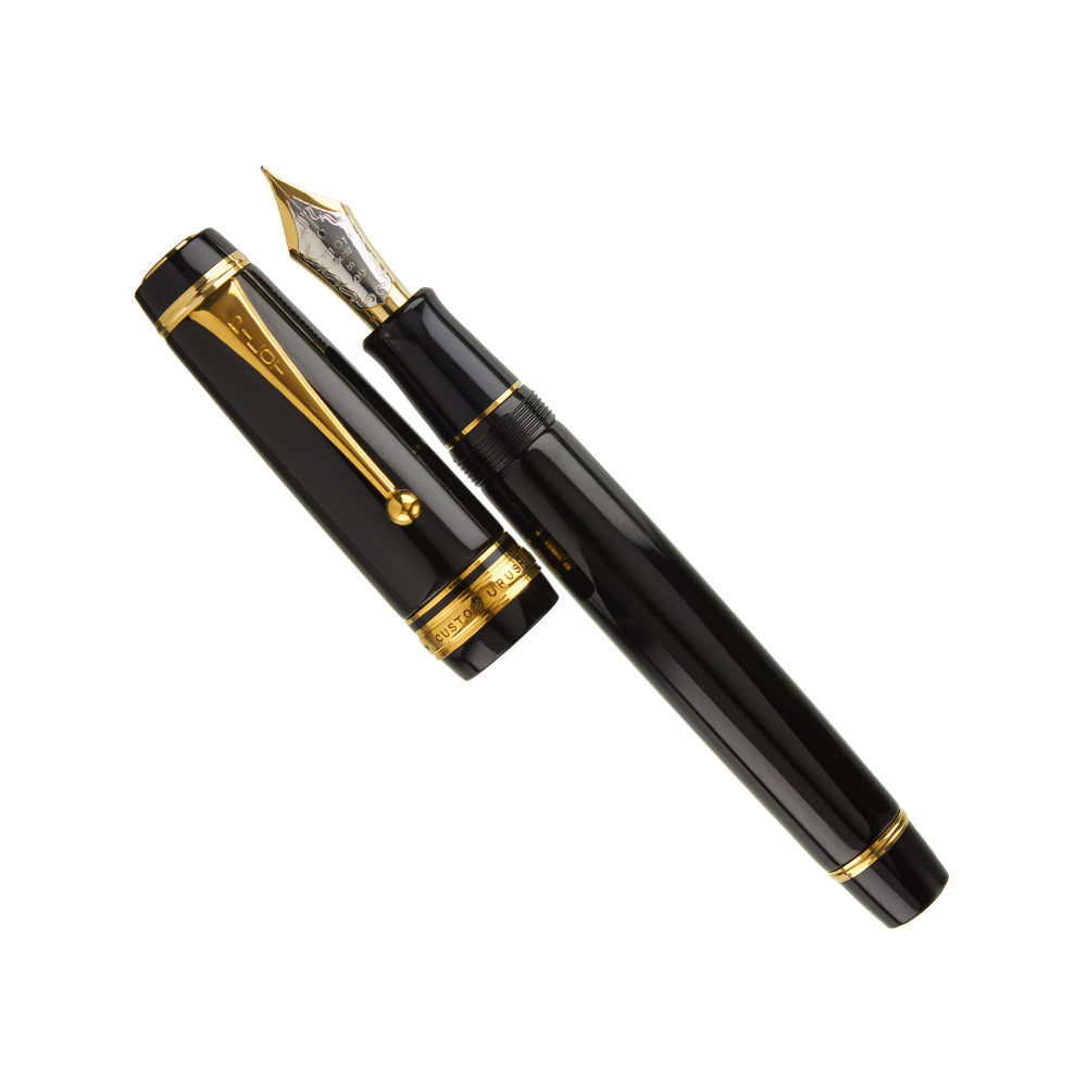 Pilot Custom Urushi Black GT Fountain Pen - 18Kt Gold Broad Nib