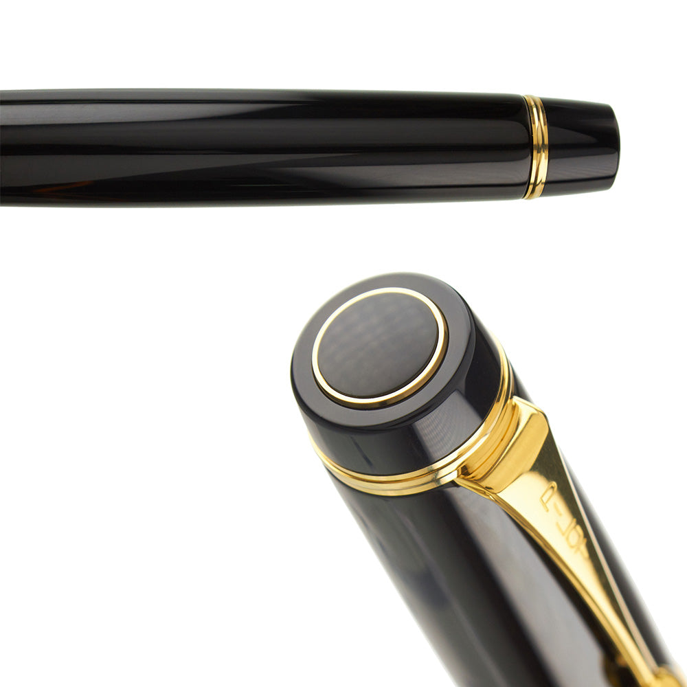 Pilot Custom Urushi Black GT Fountain Pen - 18Kt Gold Medium Nib